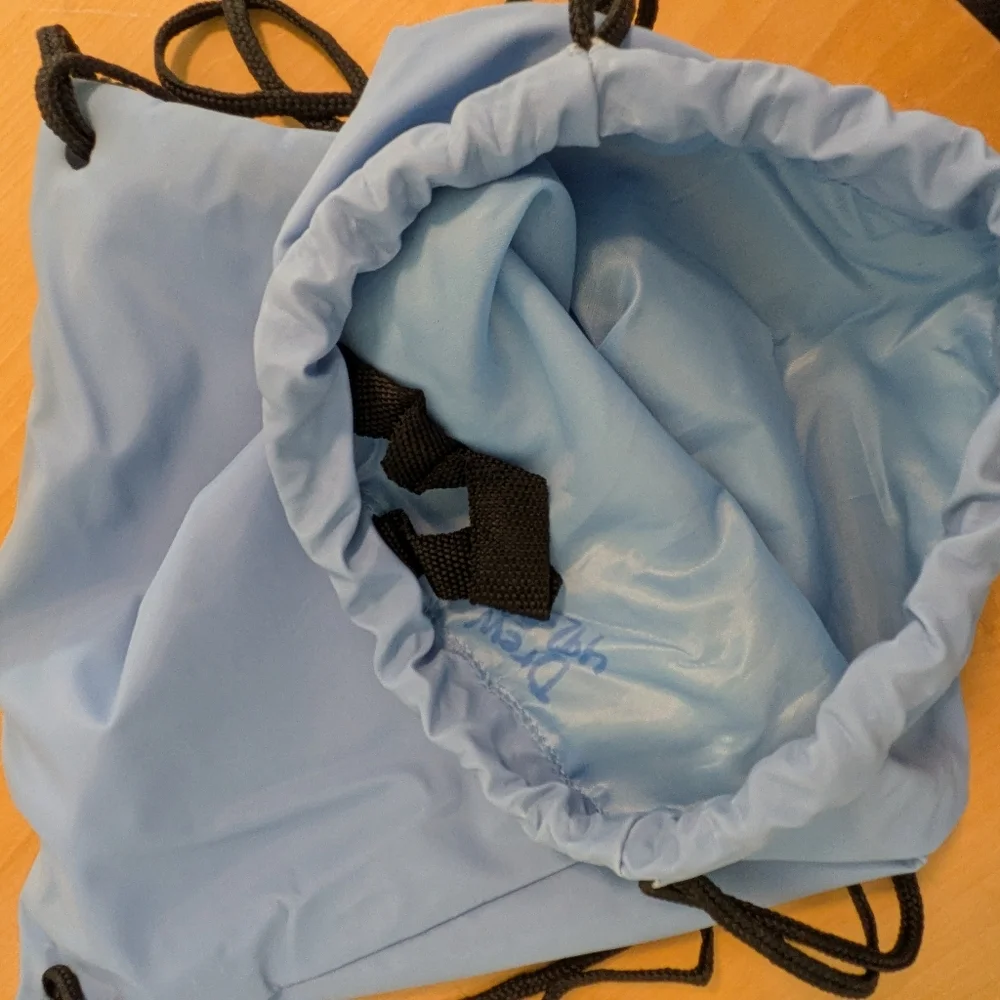 Girl Scouts Blue Drawstring Brownie Backpack & Patches